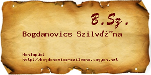 Bogdanovics Szilvána névjegykártya